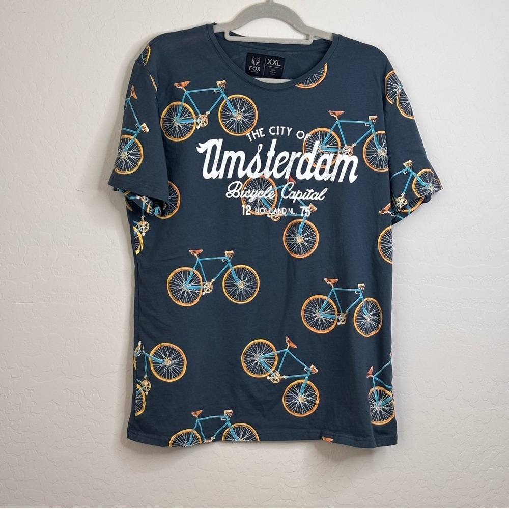 Fox Premium Shirt Size XXL Amsterdam Bicycle Capital Short Sleeve Graphic